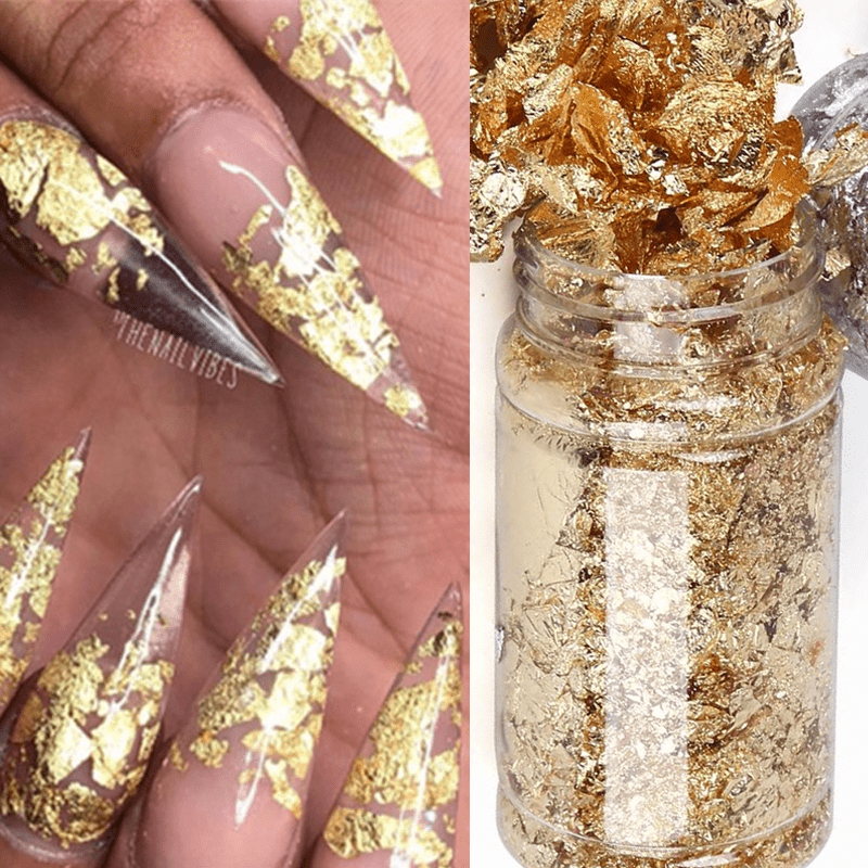Golden Silver Rose Goden Foil Nail Art Holographic Aluminum Nail Foil Flakes