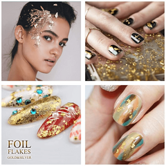 Golden Silver Rose Goden Foil Nail Art Holographic Aluminum Nail Foil Flakes
