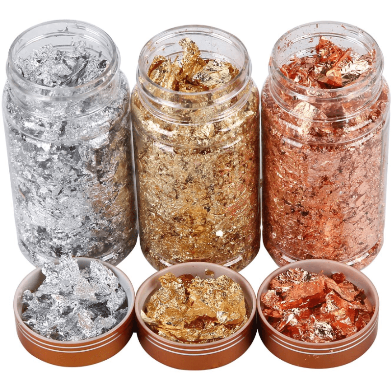 Golden Silver Rose Goden Foil Nail Art Holographic Aluminum Nail Foil Flakes