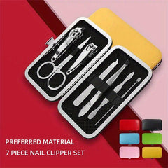 7pc Stainless Steel Manicure Set Nail Clipper Cutter Files Pedicures Salon