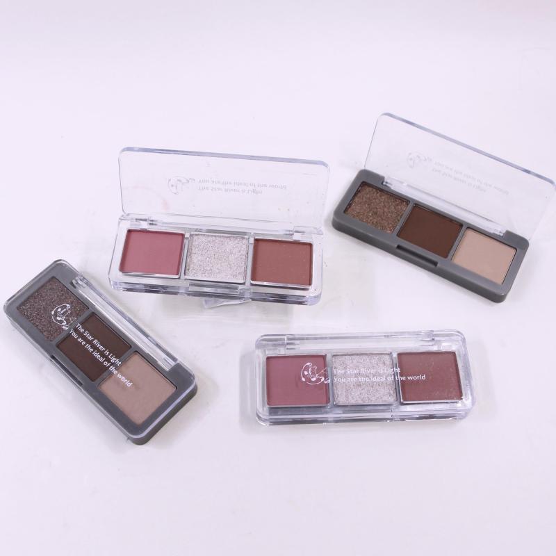3-in-1 Eyeshadow Palette with Shimmer, Glitter, & Matte Finish