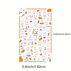 Easter Nail Art Stickers Decals Self Adhesive Rabbit Nail Supplies