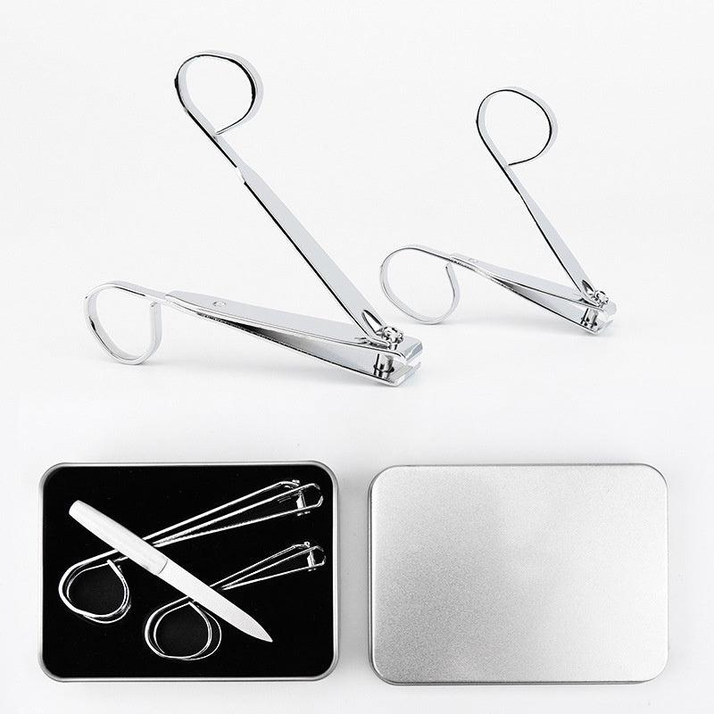 Long Handle Nail Clippers Set for Seniors with Metal Case