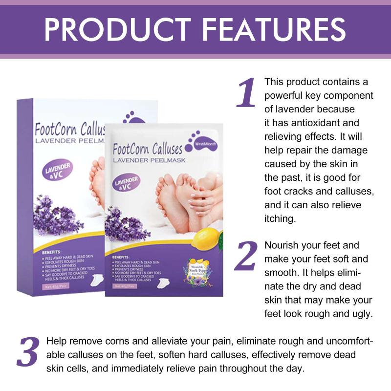 2 Pairs Lavender Foot Mask for Callus Removal