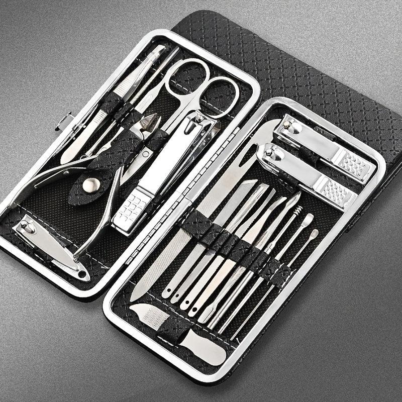 19 pcs Nail Clippers & Cuticle Cutter Set Stainless Steel Manicure Tools