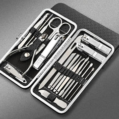 19 pcs Nail Clippers & Cuticle Cutter Set Stainless Steel Manicure Tools