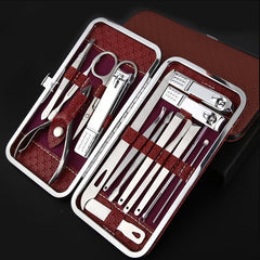 19 pcs Nail Clippers & Cuticle Cutter Set Stainless Steel Manicure Tools