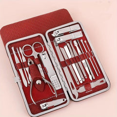 19 pcs Nail Clippers & Cuticle Cutter Set Stainless Steel Manicure Tools