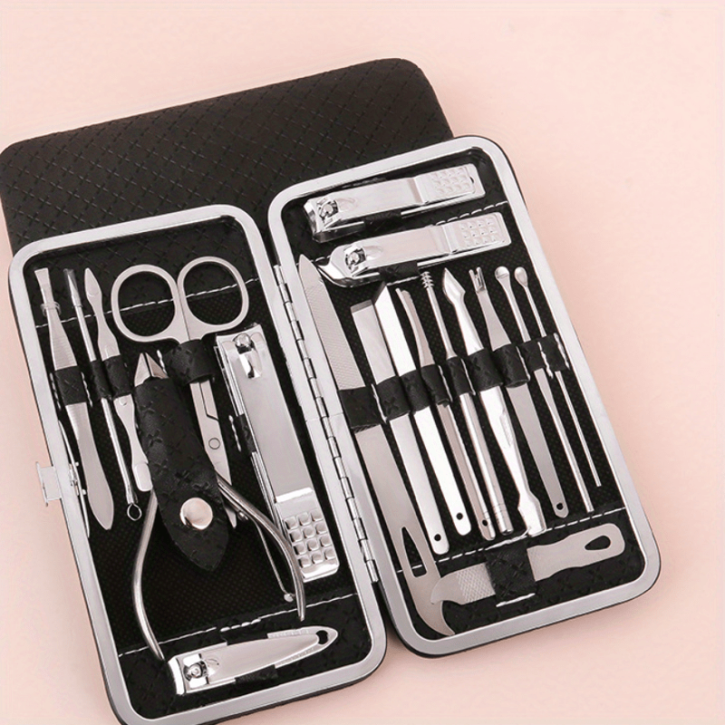 19 pcs Nail Clippers & Cuticle Cutter Set Stainless Steel Manicure Tools