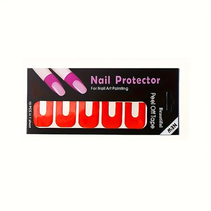 10pcs Anti Spill Nail Polish Protector Stickers for DIY Nail Art