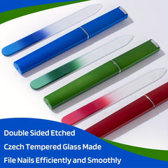 3 Pack Glass Nail File Crystal Fingernail Files Set Double Sided Nail Files