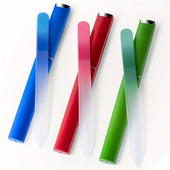 3 Pack Glass Nail File Crystal Fingernail Files Set Double Sided Nail Files