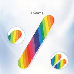 10 Pcs Rainbow Nail File For Toenails Manicure Polishing Rubbing Strip