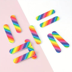 10 Pcs Rainbow Nail File For Toenails Manicure Polishing Rubbing Strip