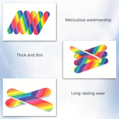 10 Pcs Rainbow Nail File For Toenails Manicure Polishing Rubbing Strip