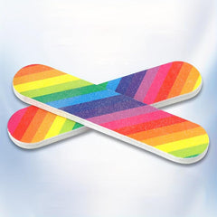 10 Pcs Rainbow Nail File For Toenails Manicure Polishing Rubbing Strip