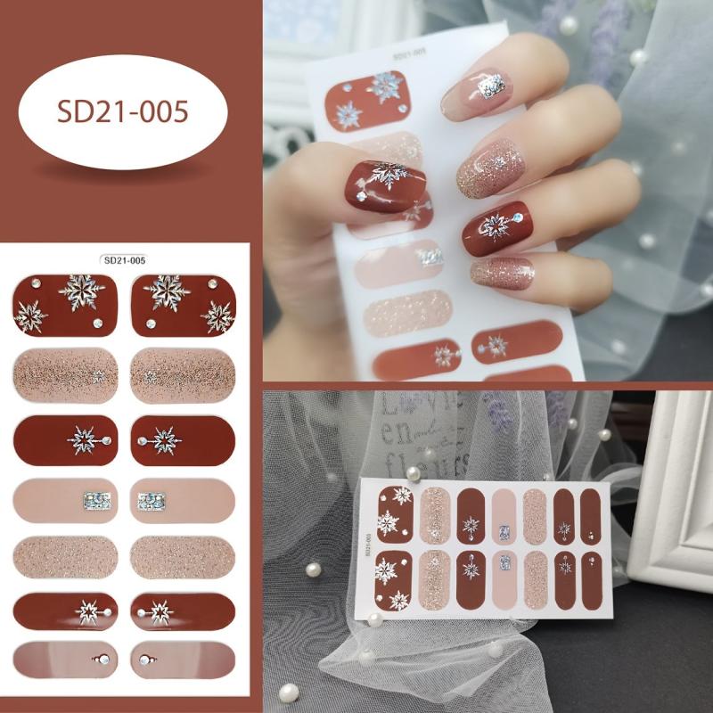 Christmas Snowflake Nail Polish Stickers - Self Adhesive Gel Decals