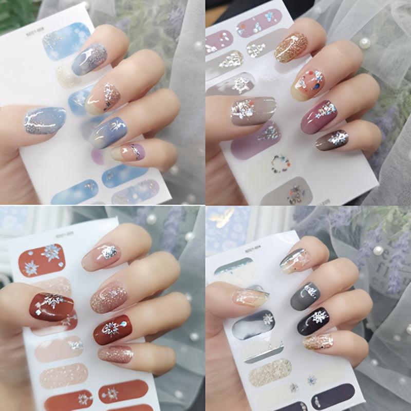 Christmas Snowflake Nail Polish Stickers - Self Adhesive Gel Decals