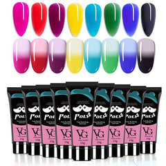 Temperature Changing Poly Nail Gel Rose Red Gray Nail Extension Gel