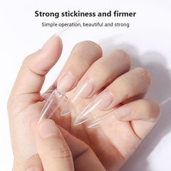 Clear Rhinestone Gel Nail Tips with No Wipe Adhesive