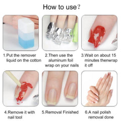 100 Pcs Aluminium Foil Nail Art Removal Wraps