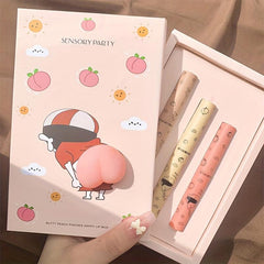 Sweet Fart Peach 3 Pcs Set Lipstick Lip Glaze Long Lasting Waterproof