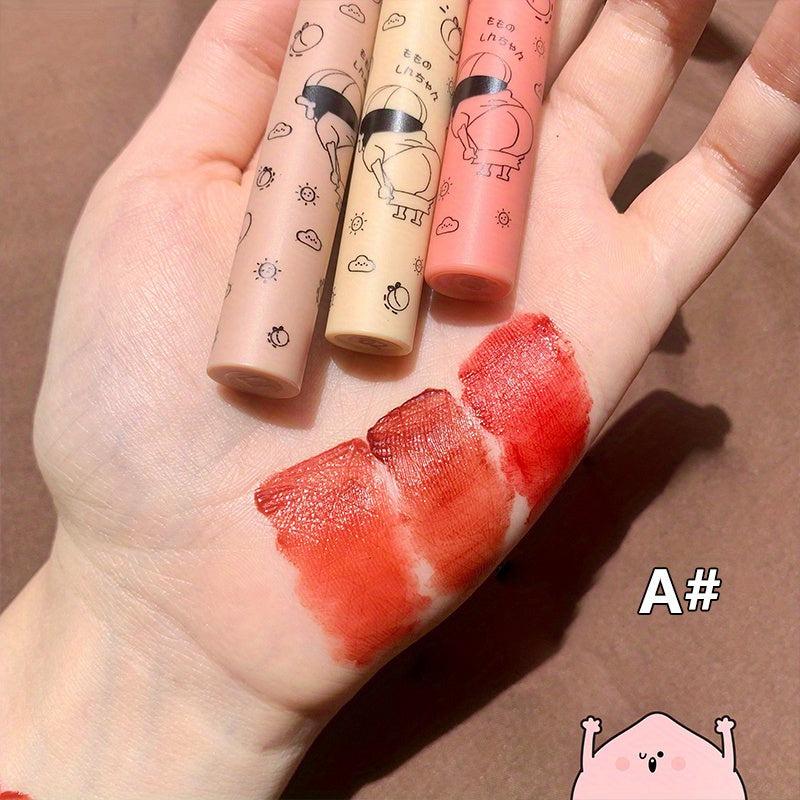 Sweet Fart Peach 3 Pcs Set Lipstick Lip Glaze Long Lasting Waterproof