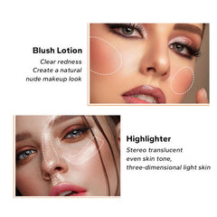 3pcs Liquid Blush Set with Sponge Applicator - Berry Tone Makeup