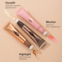 3pcs Liquid Blush Set with Sponge Applicator - Berry Tone Makeup