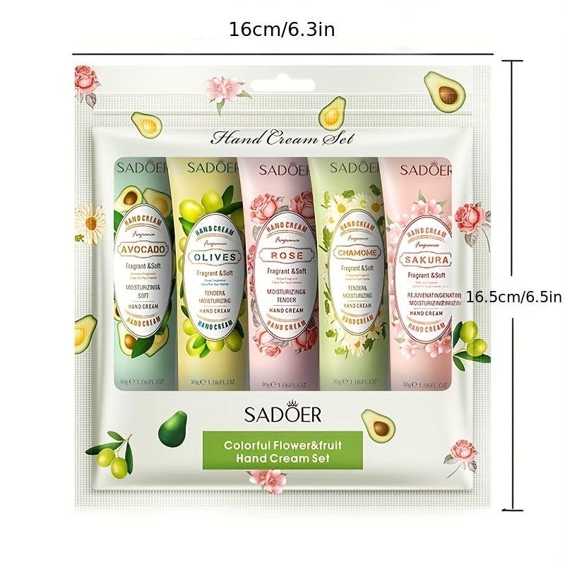 SADOER Hand Cream Gift Set For Women Girls 5 Pcs X 30g