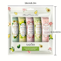 SADOER Hand Cream Gift Set For Women Girls 5 Pcs X 30g