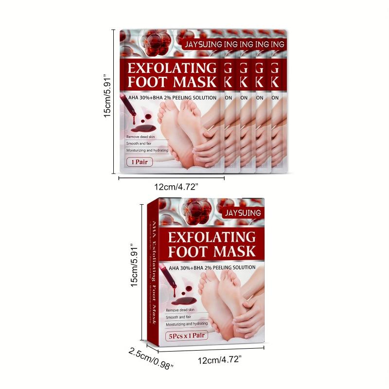 5pcs Fruit Acid Exfoliating Foot Mask - Hydrating and Moisturizing