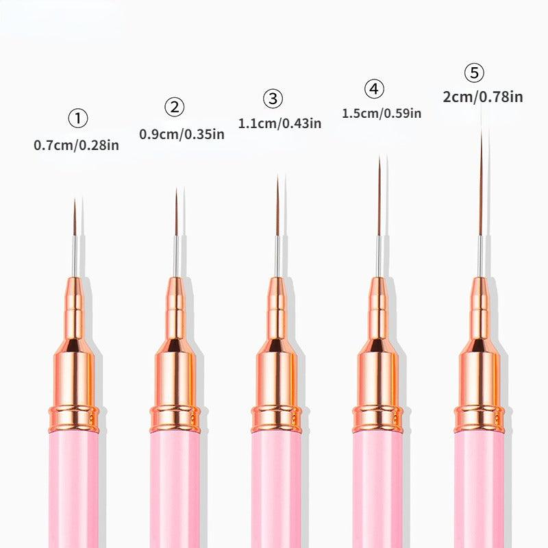 Nail Art Liner Brush DIY Drawing Lines Stripe Flower Painting Pen Manicure Pink