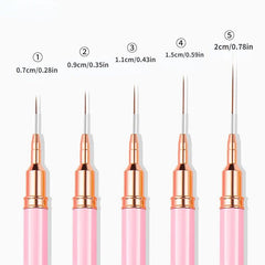 Nail Art Liner Brush DIY Drawing Lines Stripe Flower Painting Pen Manicure Pink