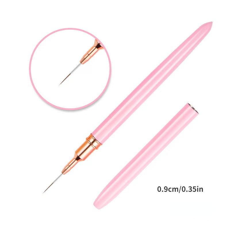Nail Art Liner Brush DIY Drawing Lines Stripe Flower Painting Pen Manicure Pink