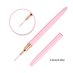 Nail Art Liner Brush DIY Drawing Lines Stripe Flower Painting Pen Manicure Pink