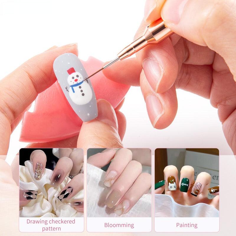 Nail Art Liner Brush DIY Drawing Lines Stripe Flower Painting Pen Manicure Pink