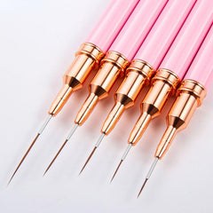 Nail Art Liner Brush DIY Drawing Lines Stripe Flower Painting Pen Manicure Pink