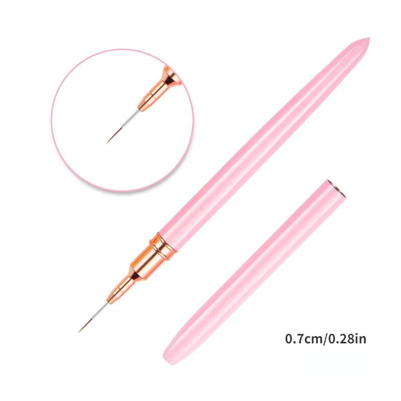 Nail Art Liner Brush DIY Drawing Lines Stripe Flower Painting Pen Manicure Pink