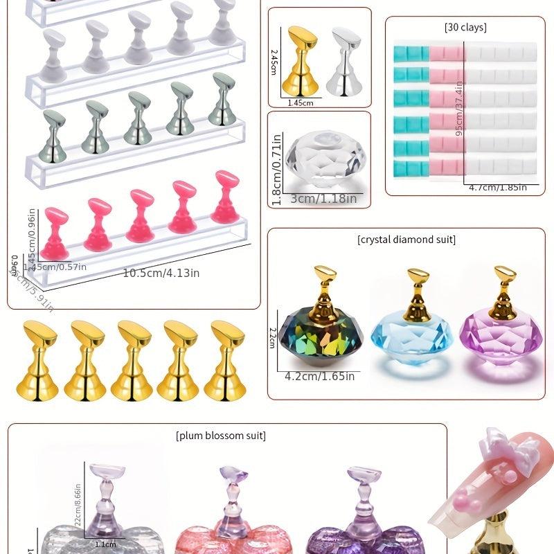 Japanese Nail Practice Stand with Stickers for Nail Art
