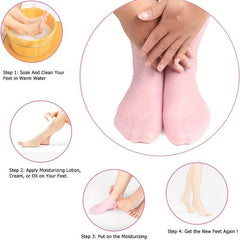 Silicone Gel Socks Moisturizing Foot Cover For Women Pink