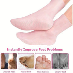 Silicone Gel Socks Moisturizing Foot Cover For Women Pink
