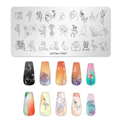 Fruit Animal Abstract Stamping Plate Set of 12 Manicure Templates