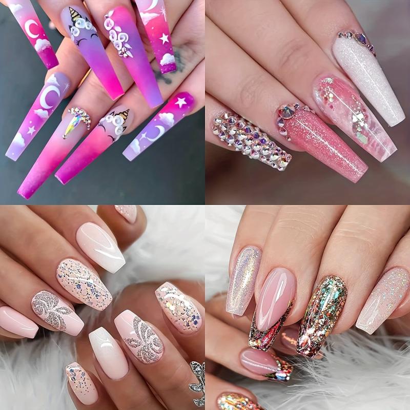 120pcs XXL Coffin Gel Nail Molds for Long Acrylic Extensions