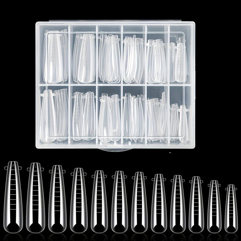 120pcs XXL Coffin Gel Nail Molds for Long Acrylic Extensions