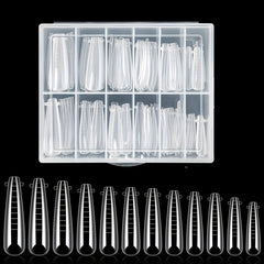 120pcs XXL Coffin Gel Nail Molds for Long Acrylic Extensions
