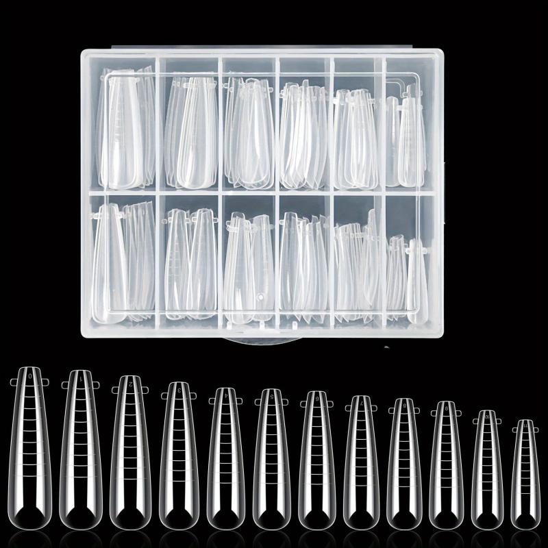 120pcs XXL Coffin Gel Nail Molds for Long Acrylic Extensions
