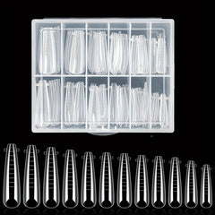120pcs XXL Coffin Gel Nail Molds for Long Acrylic Extensions