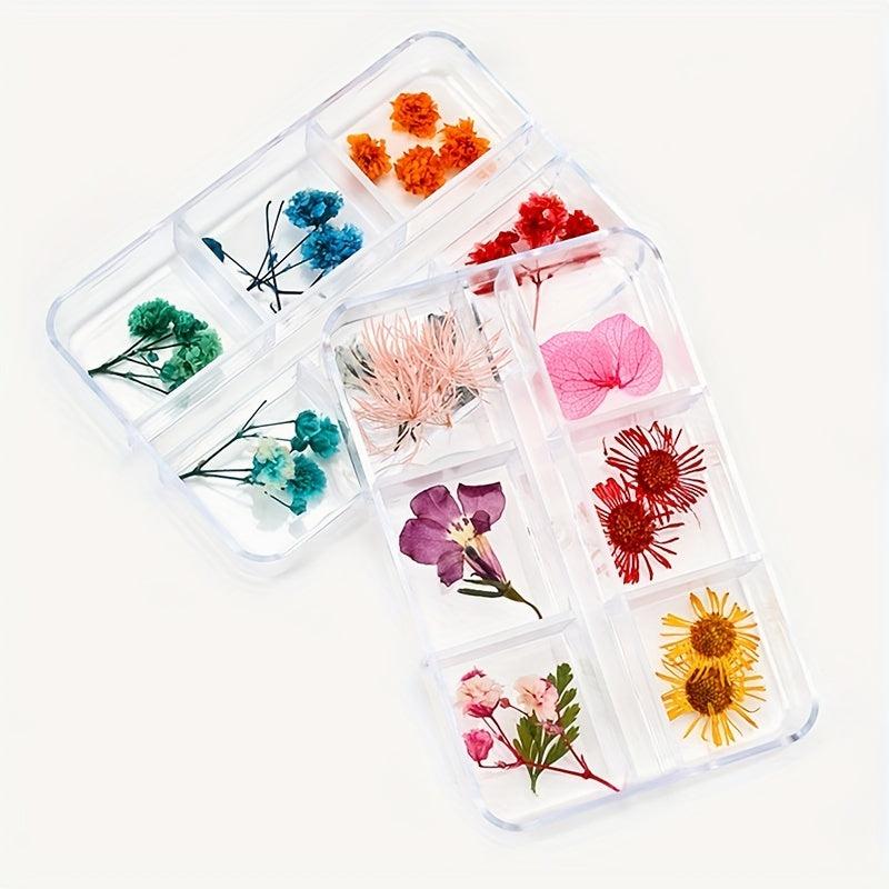 Japanese Nail Dried Flower Set 3D Flowers Full Of Star Petals DIY Nail Art