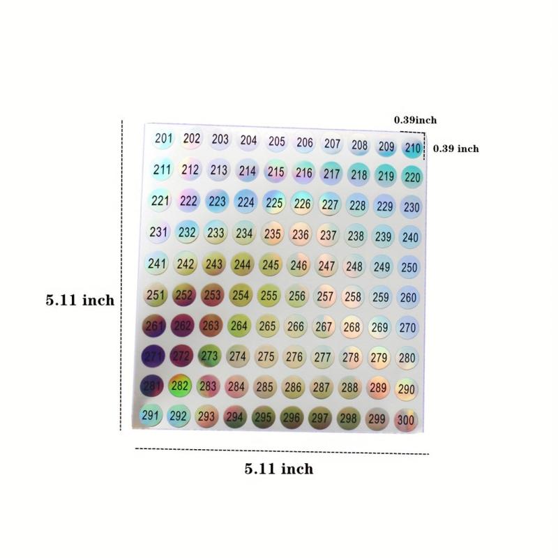 3 Waterproof Nail Polish Gel Varnish Sticker Label 1-300 Numbering System